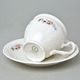 Coffee cup and saucer 220 ml / 16 cm, Thun 1794 Carlsbad porcelain, BERNADOTTE ivory + flowers