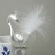 Christmas decoration silver Swan 10 cm, glass, ozdoby DUV