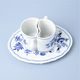 3 pcs set DUO, footed platter oval + 2 mugs, Original Blue Onion pattern