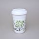 Šálek ToGo 300 ml, Zeleno - černé kvítí, Benedikt dvoustěnka