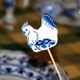 Easter decoration Hen on skewer , 5,6 x 5,1 cm, Original Blue Onion Pattern