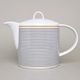 Tea / Coffee Pot 1,3 l, ELLA Black-Gold Stripes, Thun 1794 Carlsbad Porcelain