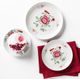 Tea set 18 pcs. small, Amina ostfriesenrose, Tettau porcelain