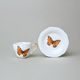 Liqueur cup 20 ml + saucer 7 cm, Butterfly, Lindner porcelain