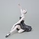 Baletka I. - Černé šaty, 26,5 x 14 x 22,5 cm , Natur + černý fond + zlato, Porcelánové figurky Duchcov