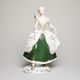 Lady with fan, Green, 13 x 10 x 20,5 cm, Color, Porcelain Figures Duchcov