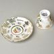 Cup 90 ml espresso footed + saucer 12 cm, The Three Graces, QueensCrown porcelain