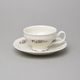 Šálek a podšálek čajový 205 ml / 15,5 cm, Thun 1794, karlovarský porcelán, BERNADOTTE ivory + kytičky