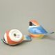 Black-throated passerine design sculptured porcelain salt and pepper shakers 6 cm, FRANZ Porcelain