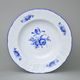 Talíř hluboký 23 cm, Thun 1794, karlovarský porcelán, BERNADOTTE modrá růže, MODRÁ linka