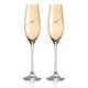 Set of 2 Amber Silhouette Champagne Flutes 210 ml, Swarovski Crystals