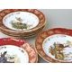 Plate deep 23 cm, set of 6 pcs., Hunting - ruby red, Carlsbad porcelain