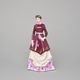 Lady Biedermeier 9,2 x 9,2 x 19 cm, Purpur, Porcelain Figures Duchcov