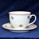 Olga: Cup 400 ml breakfast and saucer 19 cm, Házenka + red line, Český porcelán a.s.