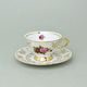 Cup tea 200 ml and saucer, Cecily (Roses) + gold, Carlsbad