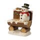 Sněhulák na lavičce s dvěma ptáčky, 7,5 / 5 / 10,5 cm, kamenina, Vánoce, Goebel