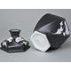 Dóza / Urna šestihran 20 x 14,5 x 13 cm , Černý fond + platina 2, Porcelán Duchcov