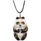 Animal pendant PANDA MID RELIEF NATURE 3,5 cm, Meissen porcelain