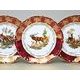 Dinner set for 6 pers., Hunting - ruby, Carlsbad porcelain