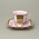 Šálek 110 ml + podšálek 14 cm Empír, dekor 568, Růžový porcelán z Chodova