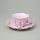Šálek a podšálek čaj vroubkatý okraj 0,18 l, Lenka 247, Růžový porcelán z Chodova