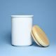 Porcelain Dose With Wooden Lid, C - big size 12,5 x 9,7 cm, White Porcelain, Cesky porcelan a.s.