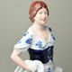 Dívka se snopem 53 cm, cibulák + kobalt, Porcelánové figurky Duchcov