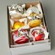 Six pcs. set of Christmas balls decoration 7 cm, Houses - Czech glass