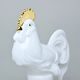 Kohout, 15 x 5 x 12,5 cm, Bílé + zlato, Porcelánové figurky Duchcov
