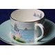 Blenheim Palace - Indian Room, Lotos and ships: Cup 200 ml and saucer breakfast, English Fine Bone China, Roy Kirkham