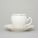 Coffee cup and saucer 220 ml / 16 cm, Thun 1794 Carlsbad porcelain, BERNADOTTE ivory + gold
