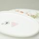 Dóza ovalná 12 x 8 cm, Bílá + platina + dekor, Porcelán Duchcov