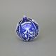 Onion Pattern Christmas Tree Decoration Balls, 8 cm BLUE - 6 pcs. Set, Czech Glass christmas decorations