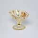 Octagonal Cut Crystal Bowl on stand, 130 mm, Gold + Enamel, Jahami Bohemia