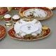 Dinner set for 6 pers., Hunting - ruby, Carlsbad porcelain