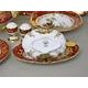 Dinner set for 6 pers., Hunting - ruby, Carlsbad porcelain