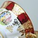 Cup 200 ml tea + sacuer, The Three Graces, gold + ruby red, Queens Crown