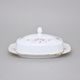 Gold line: Butter dish 250 g, Thun 1794 Carlsbad porcelain, BERNADOTTE roses