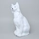 Kočka Bílá 22,5 x 17 x 34 cm, Luxor, Porcelánové figurky Duchcov
