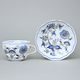 Cup and saucer B plus B 0,21 l / 14 cm for coffee, Original Blue Onion + gold Pattern