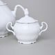 Tea set for 6 persons, Thun 1794 Carlsbad porcelain, BERNADOTTE platinum