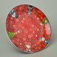 Cake stand 20 x 9 cm, red christmas decor, porcelain, EGAN