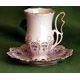 Cup 230 ml tall and saucer 16 cm for chocolate, Lenka 247p, Rose China Chodov