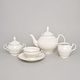 Tea set for 6 persons, Thun 1794 Carlsbad porcelain, BERNADOTTE ivory + gold