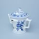 Sauceboat round 350 ml with handles and a lid, Original Blue Onion Pattern