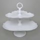 2-Compartment Dish with triangular bowls, v. 35 cm, Thun 1794, Carlsbad Porcelain, BERNADOTTE white