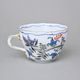 Šálek vysoký B 210 ml na kafe, rubínová červeň + zlato + cibulák, Český porcelán a.s.