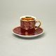 Cup 100 ml mocca and saucer 11,5 cm Sabina, inner gold, Ruby red, Leander Loučky