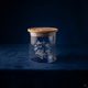 Glass Food Storage Jar with Wooden Lid, 10 cm, Onion Pattern
