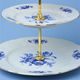 Cake stand 3 pcs. 34 cm, steel stick,Thun 1794 Carlsbad porcelain, BERNADOTTE blue rose